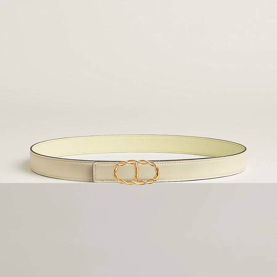 Replicate Maillon Torsade belt buckle   Reversible leather strap 24 mm(1:1 replica)