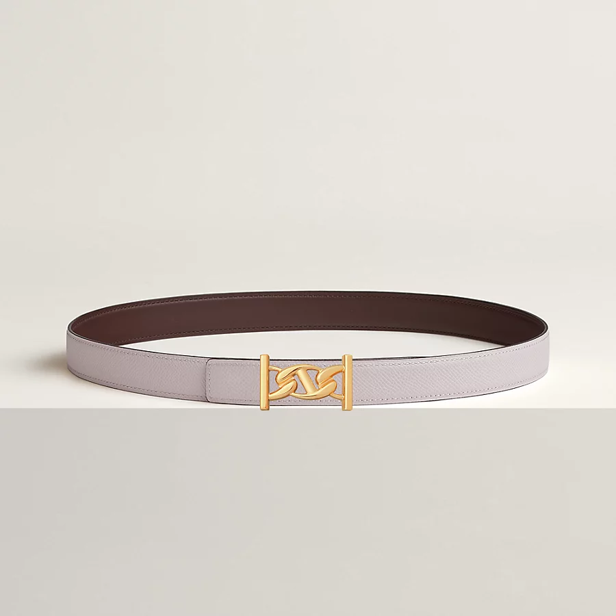 Replicate My H belt buckle   Reversible leather strap 24 mm(1:1 replica)