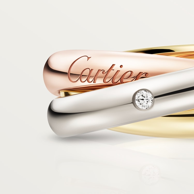 Replicate Trinity ring, classic model, 5 diamonds(1:1 replica)