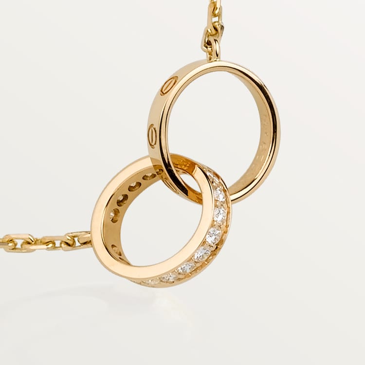 Replicate LOVE pendant, half-paved(1:1 replica)
