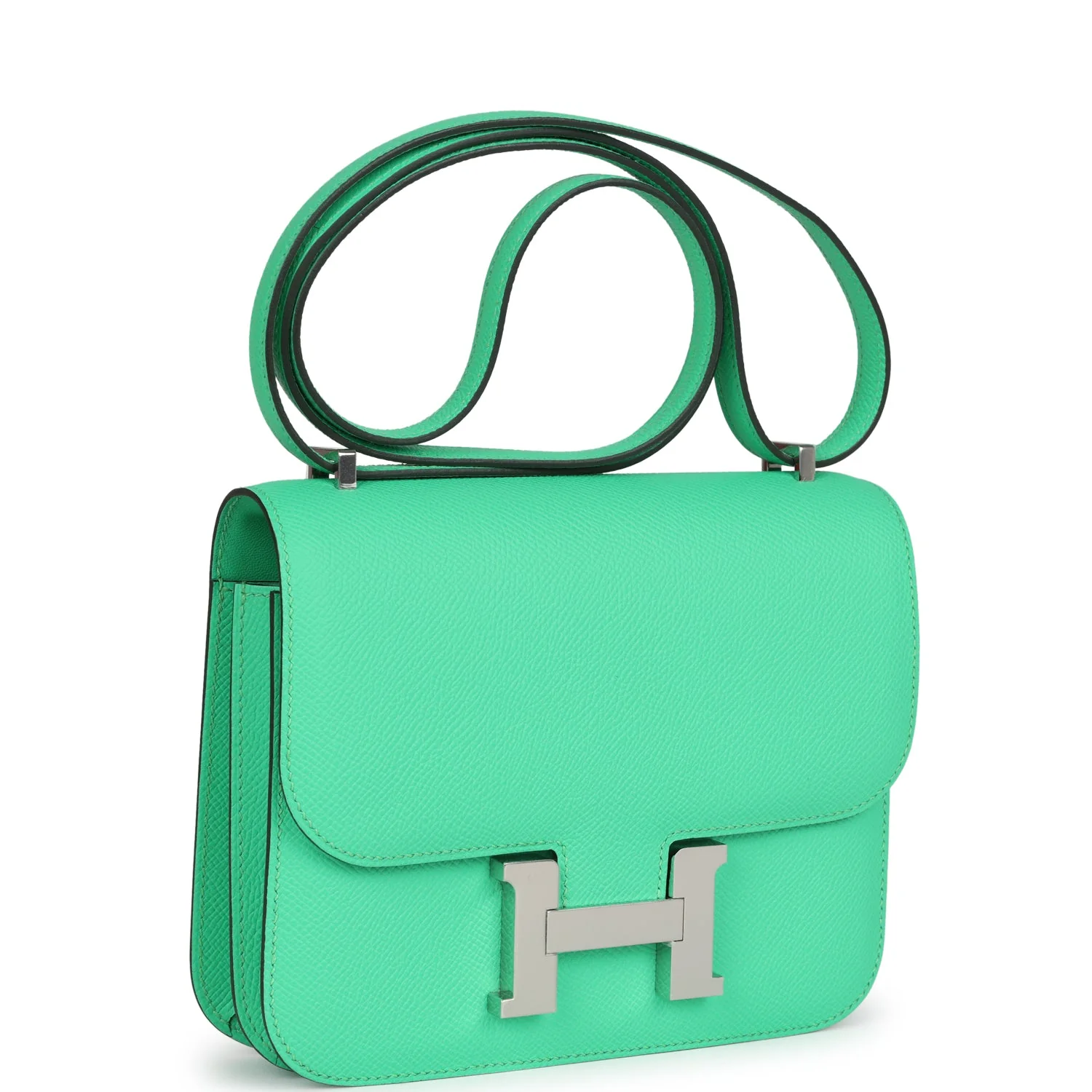 Replicate Hermes Constance 18 Vert Comics Epsom Palladium Hardware(1:1 replica)