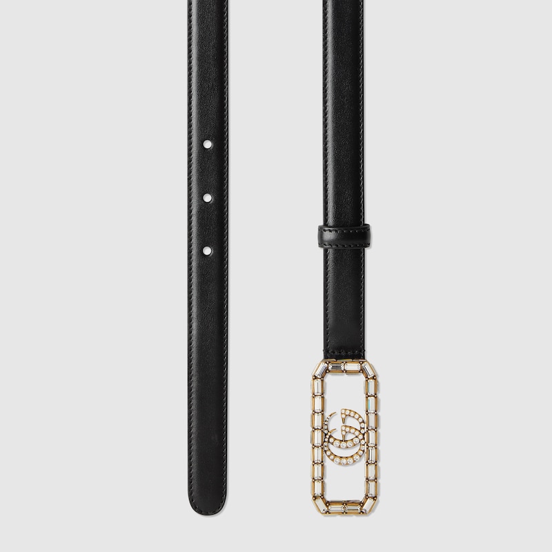 Replicate Thin belt with crystal Double G buckle(1:1 replica)
