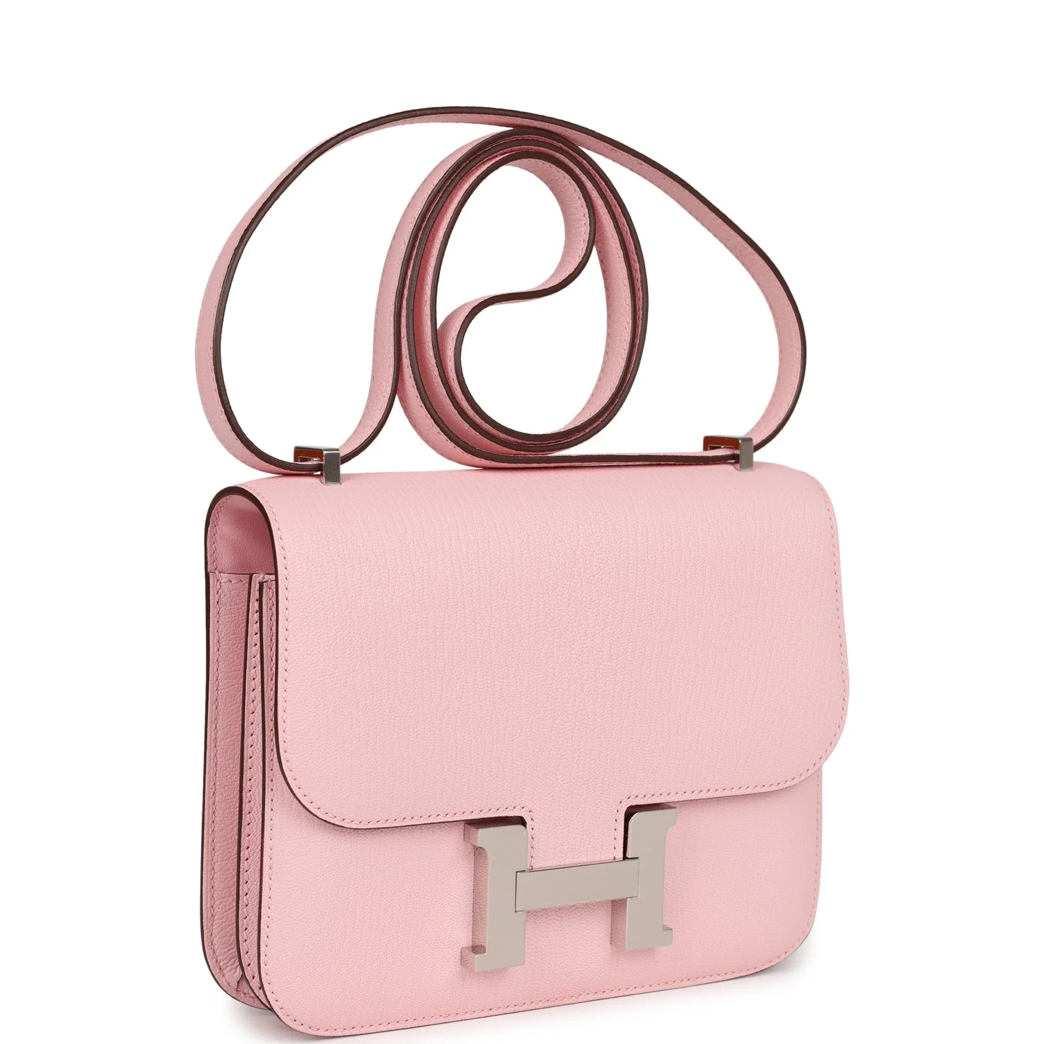 Replicate Hermes Constance 18 Rose Sakura Chevre Palladium Hardware(1:1 replica)
