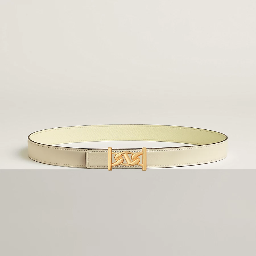 Replicate My H belt buckle   Reversible leather strap 24 mm(1:1 replica)