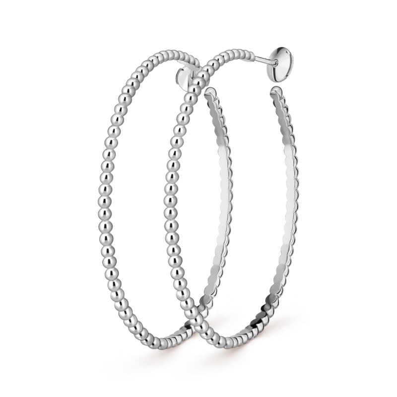 Replicate Perlée pearls of gold hoop earrings, large model(1:1 replica)