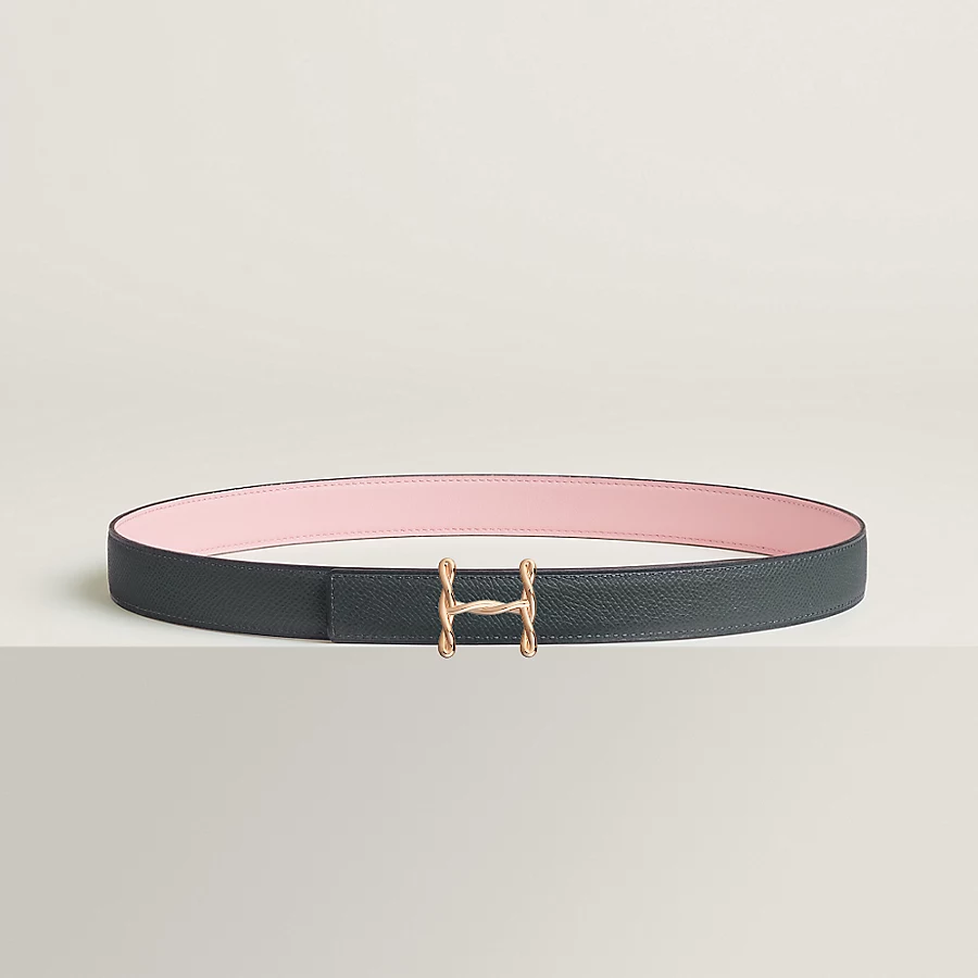 Replicate H Torsade belt buckle   Reversible leather strap 24 mm(1:1 replica)