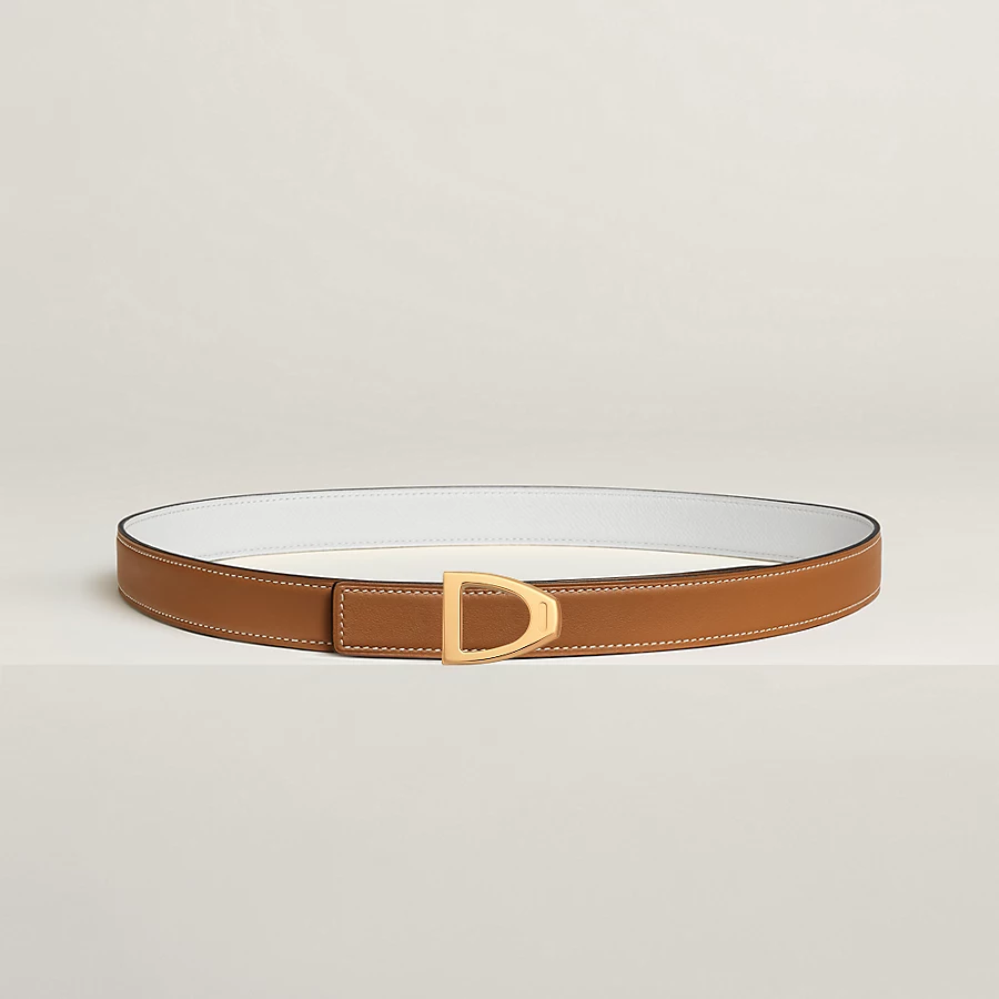 Replicate Cavaliere belt buckle   Reversible leather strap 24 mm(1:1 replica)