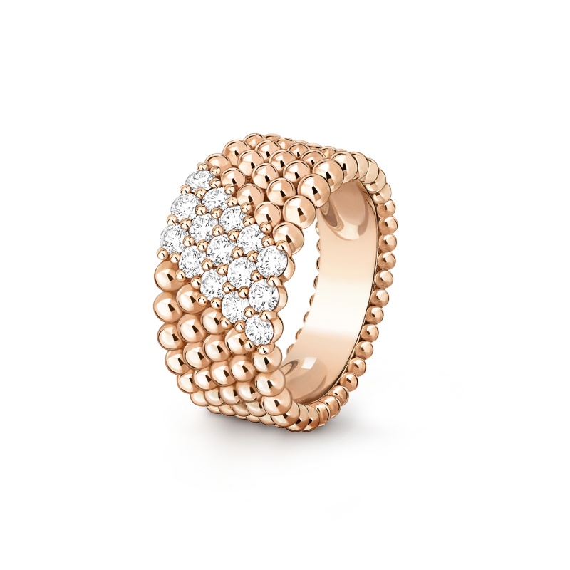 Replicate Perlée diamonds ring, 5 rows(1:1 replica)