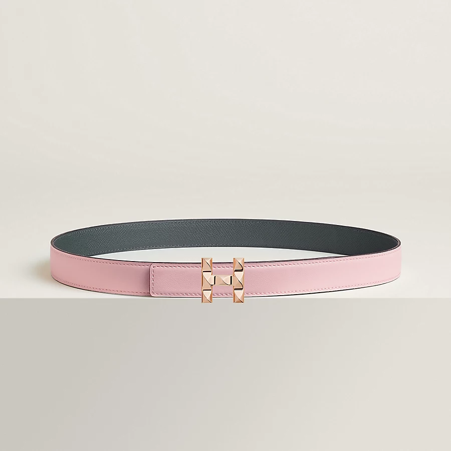 Replicate H Infini belt buckle   Reversible leather strap 24 mm(1:1 replica)