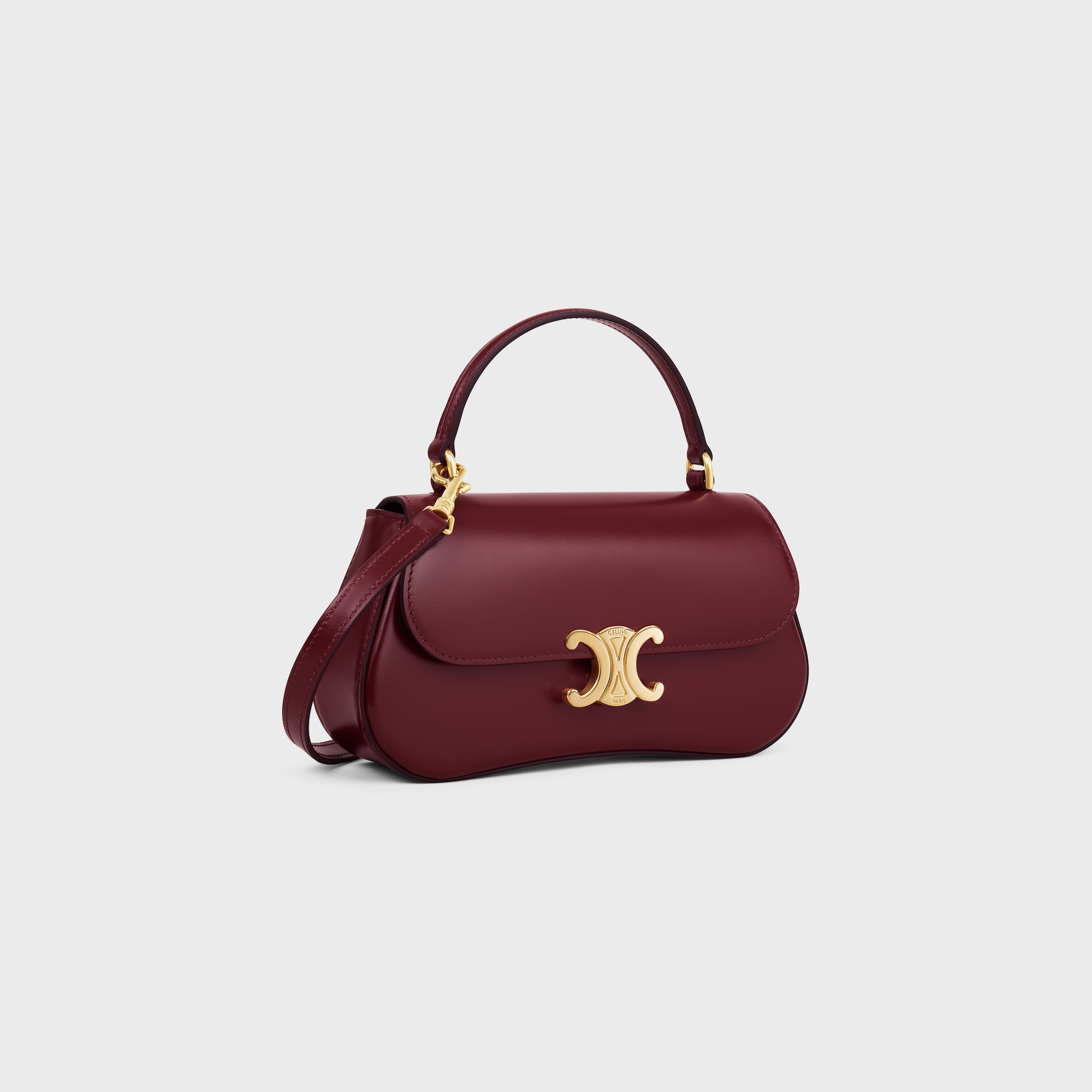 Replicate TEEN CELINE LOLA IN SHINY CALFSKIN LIGHT BURGUNDY(1:1 replica)