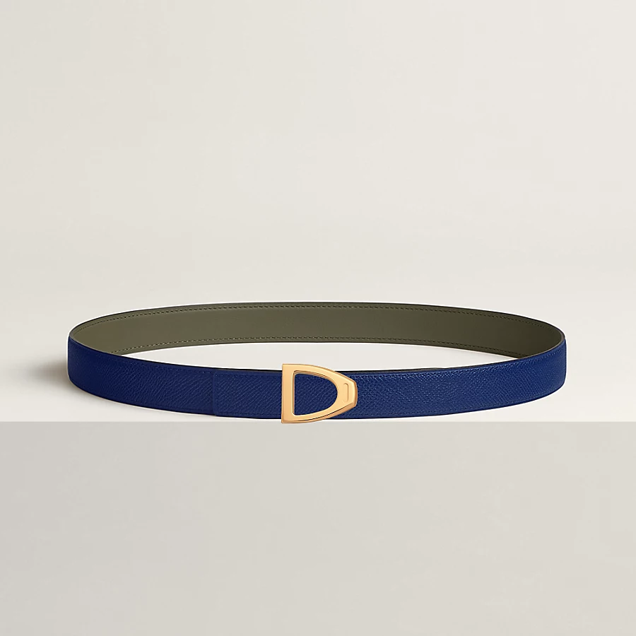 Replicate Cavaliere belt buckle   Reversible leather strap 24 mm(1:1 replica)