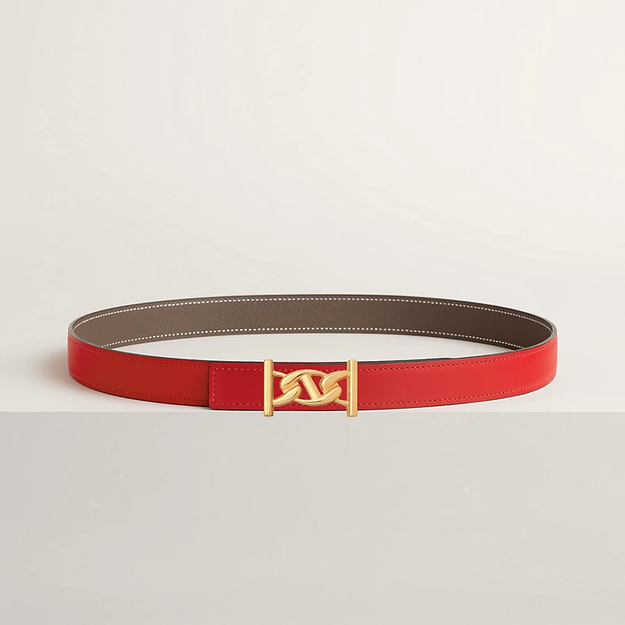 Replicate My H belt buckle   Reversible leather strap 24 mm(1:1 replica)