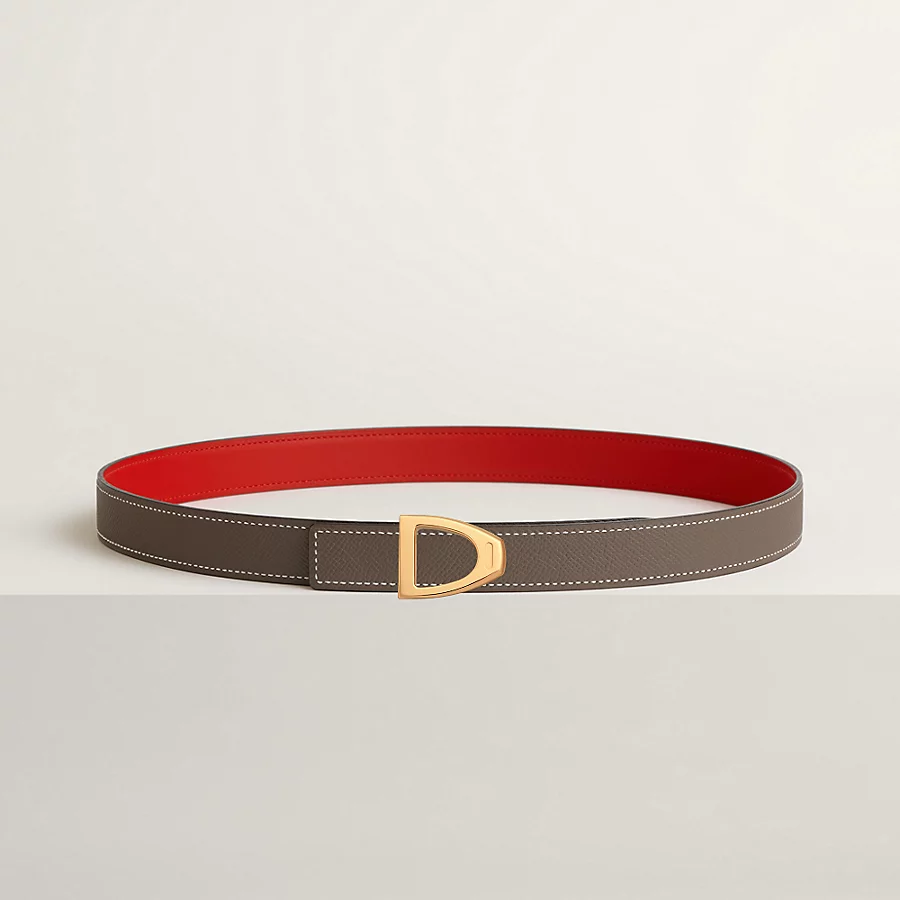 Replicate Cavaliere belt buckle   Reversible leather strap 24 mm(1:1 replica)