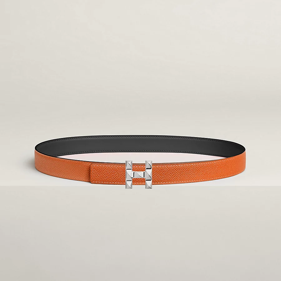 Replicate H Infini belt buckle   Reversible leather strap 24 mm(1:1 replica)