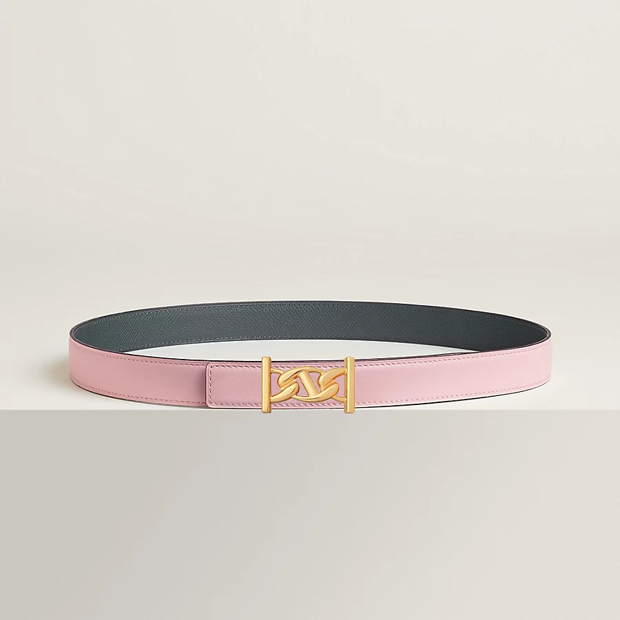 Replicate My H belt buckle   Reversible leather strap 24 mm(1:1 replica)