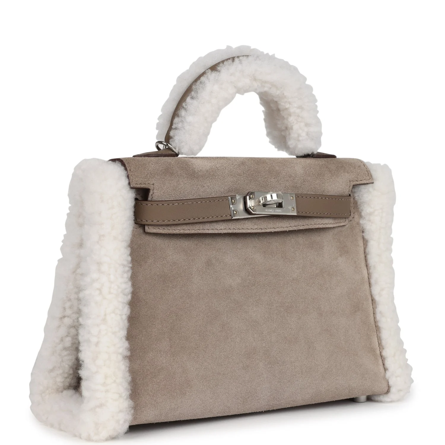 Replicate Hermes Teddy Kelly 20 Gris Caillou and Etoupe Swift Palladium Hardware(1:1 replica)