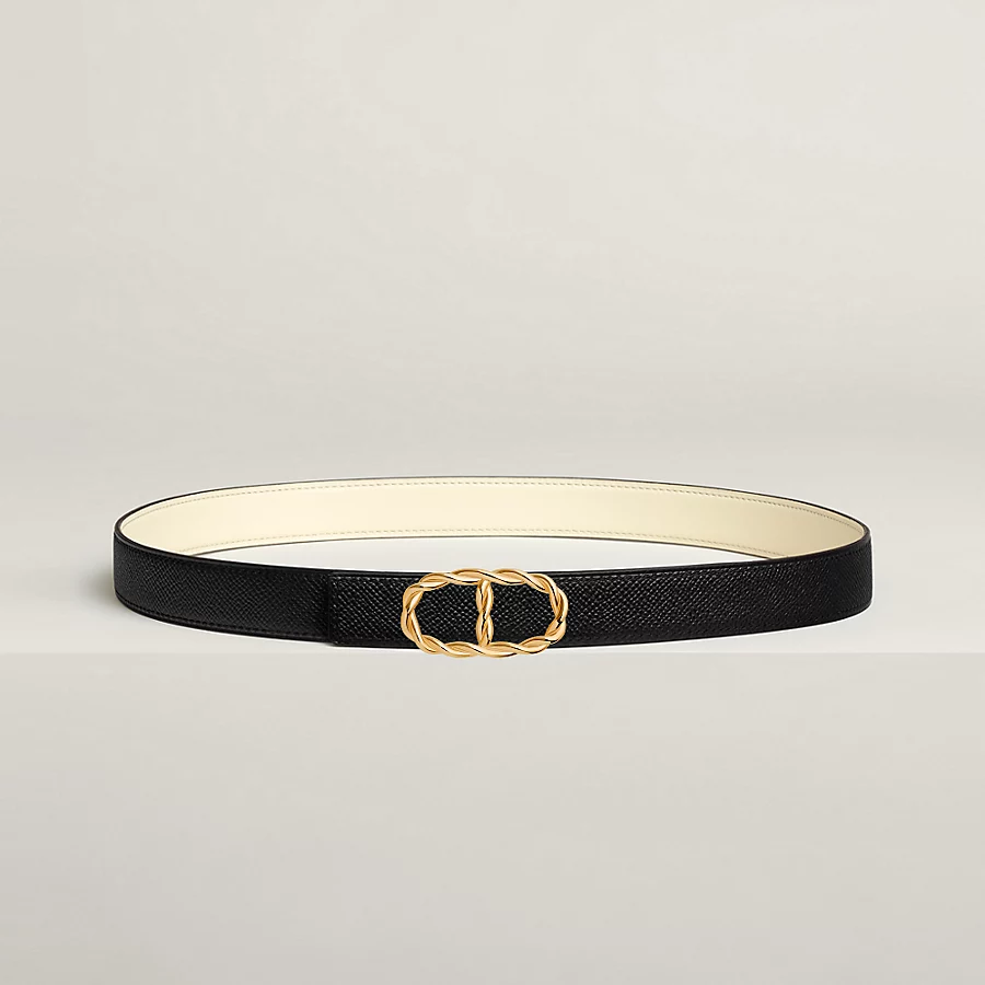 Replicate Maillon Torsade belt buckle   Reversible leather strap 24 mm(1:1 replica)