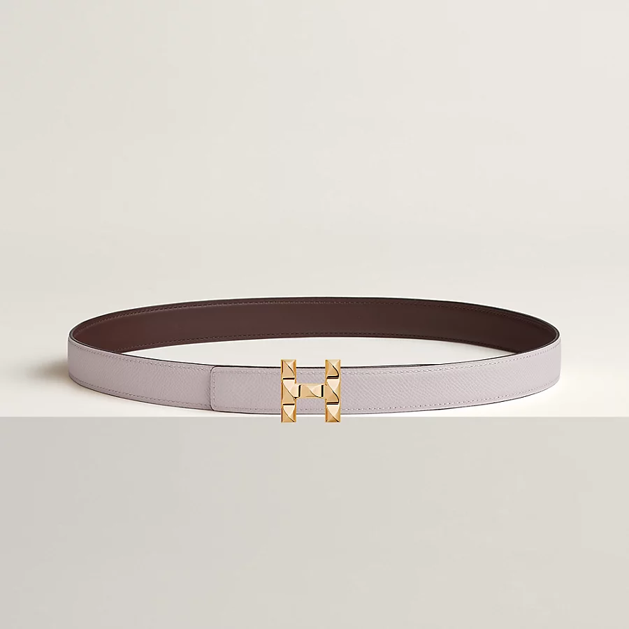 Replicate H Infini belt buckle   Reversible leather strap 24 mm(1:1 replica)