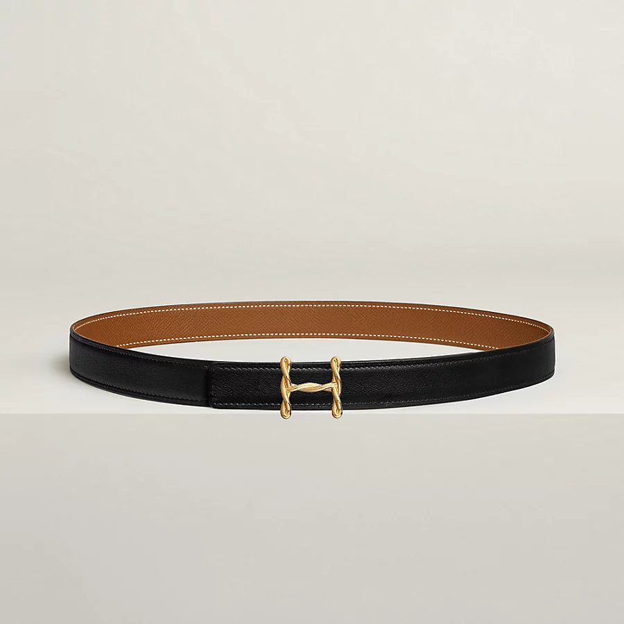 Replicate H Torsade belt buckle   Reversible leather strap 24 mm(1:1 replica)