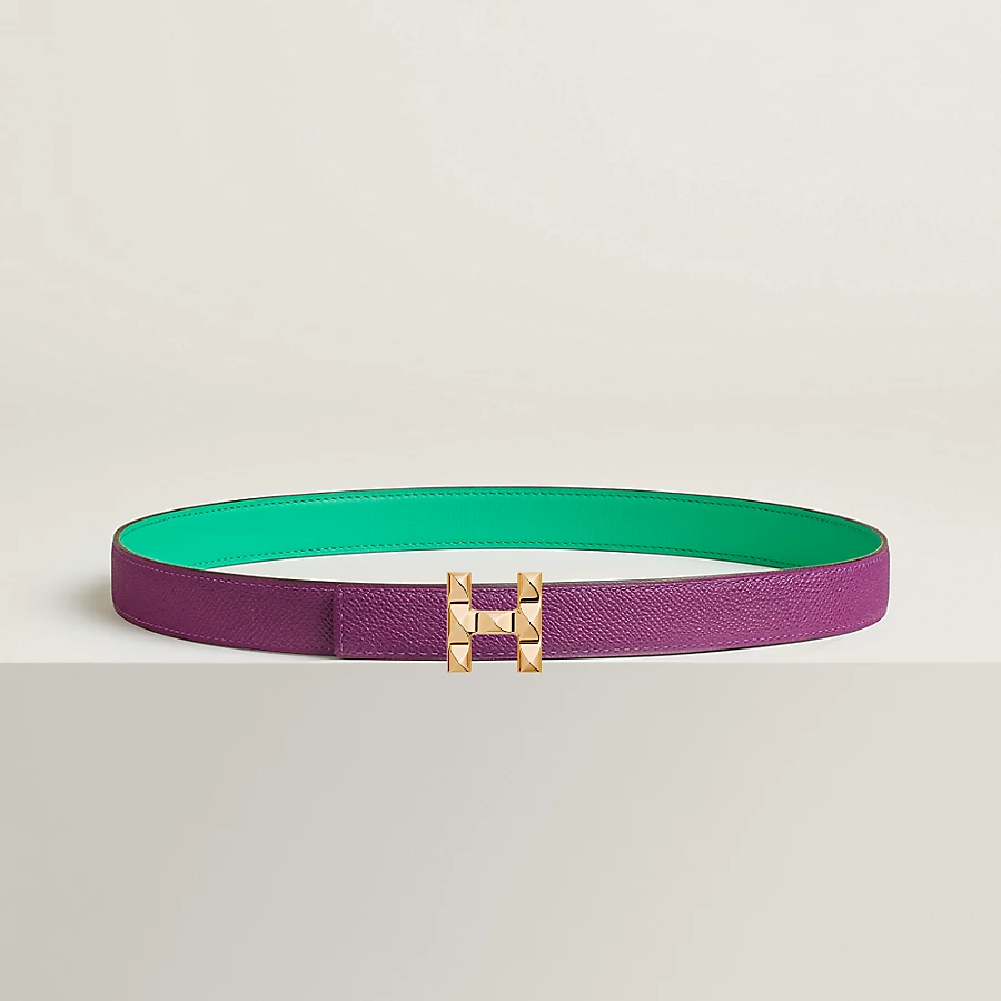Replicate H Infini belt buckle   Reversible leather strap 24 mm(1:1 replica)