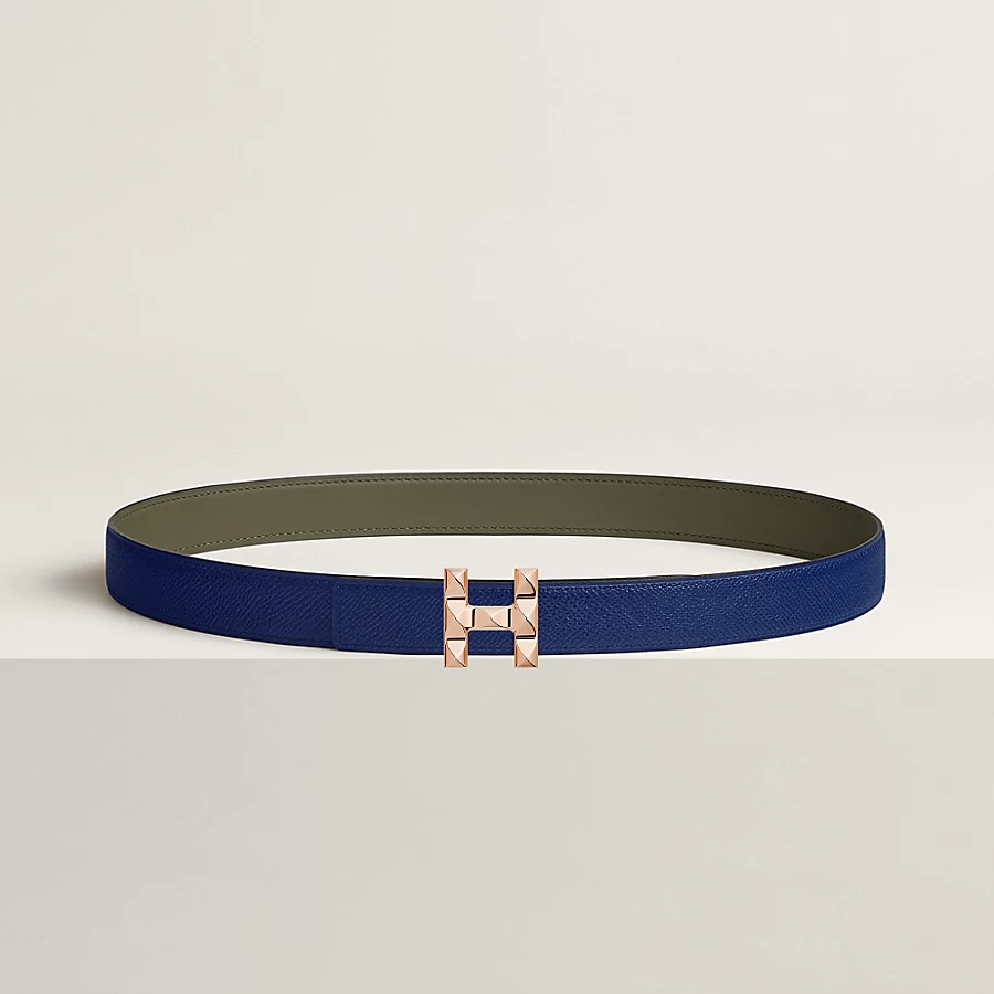 Replicate H Infini belt buckle   Reversible leather strap 24 mm(1:1 replica)