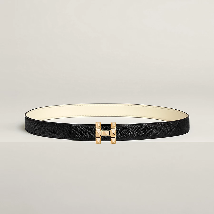 Replicate H Infini belt buckle   Reversible leather strap 24 mm(1:1 replica)
