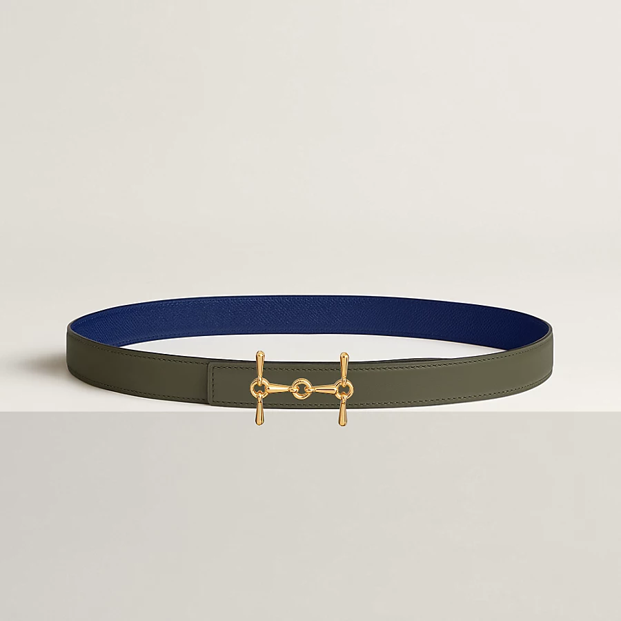 Replicate H Equestre belt buckle   Reversible leather strap 24 mm(1:1 replica)