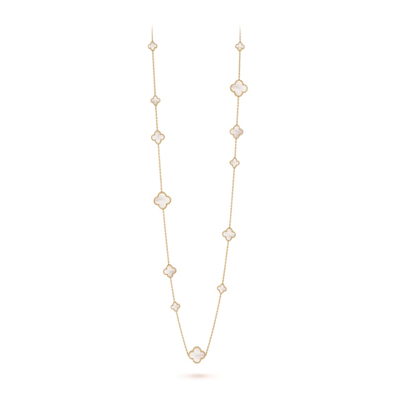 Replicate Magic Alhambra long necklace, 16 motifs(1:1 replica)