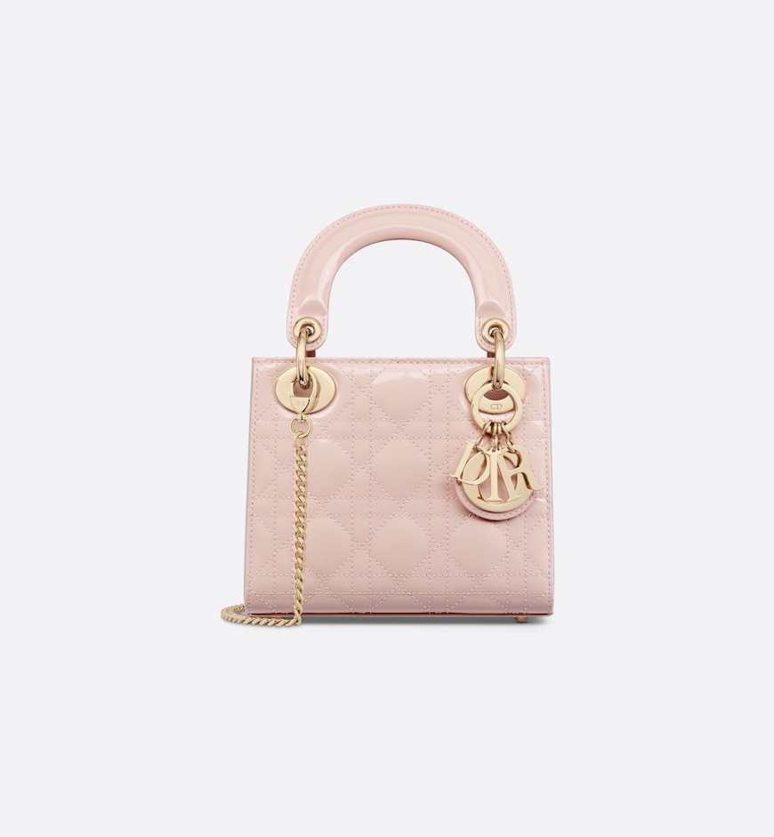 Replicate Dior Mini Dioriviera Lady Dior Bag   Patent Leather(1:1 replica)