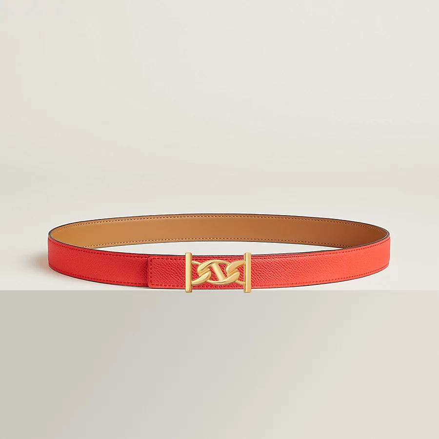 Replicate My H belt buckle   Reversible leather strap 24 mm(1:1 replica)