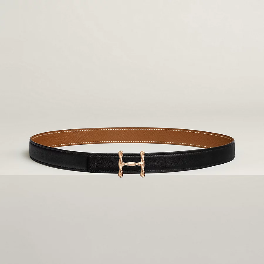 Replicate H Torsade belt buckle   Reversible leather strap 24 mm(1:1 replica)