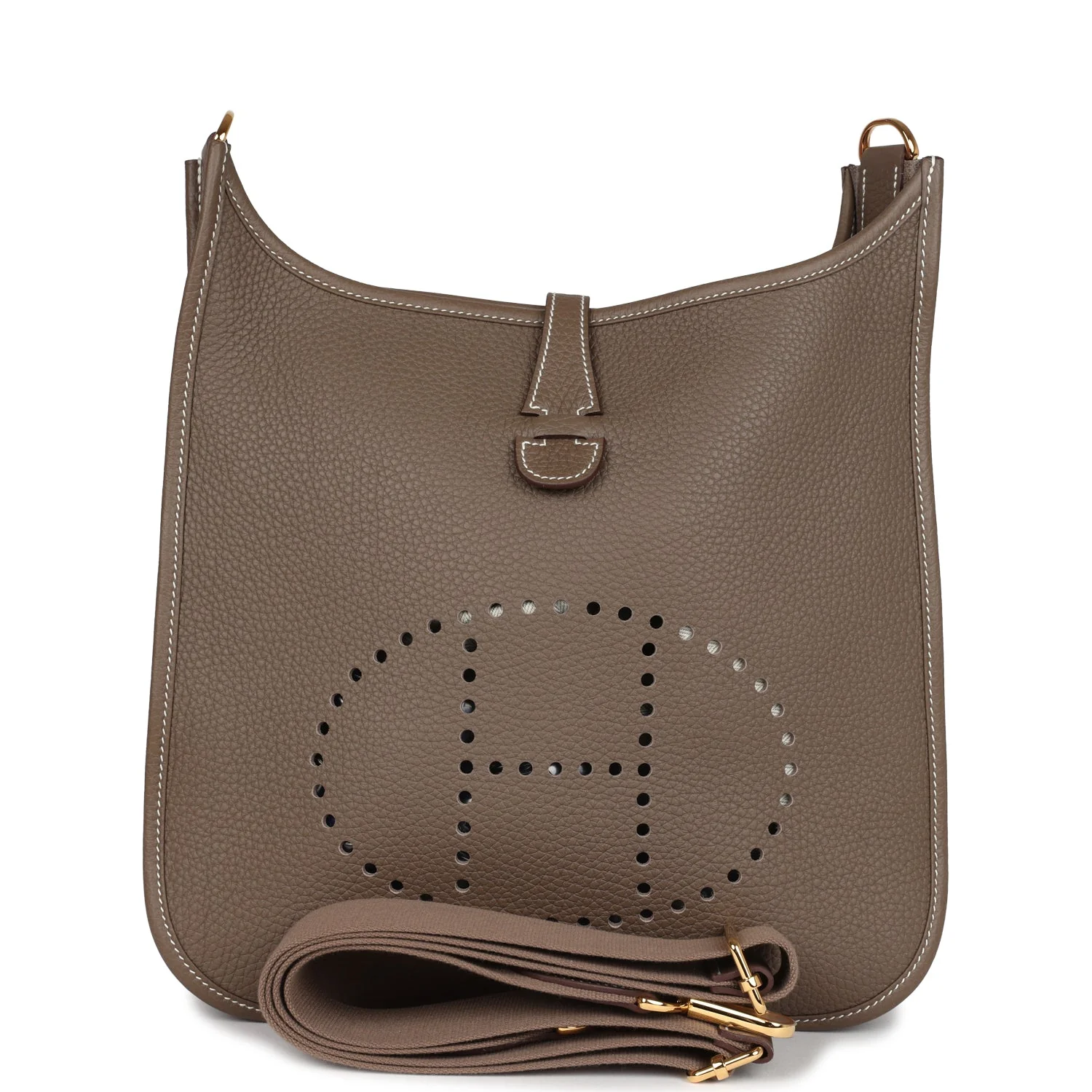 Replicate Hermes Evelyne III PM Etoupe Clemence Gold Hardware(1:1 replica)