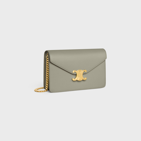 Replicate WALLET ON CHAIN MARGO IN SHINY CALFSKIN GREEN CLAY(1:1 replica)