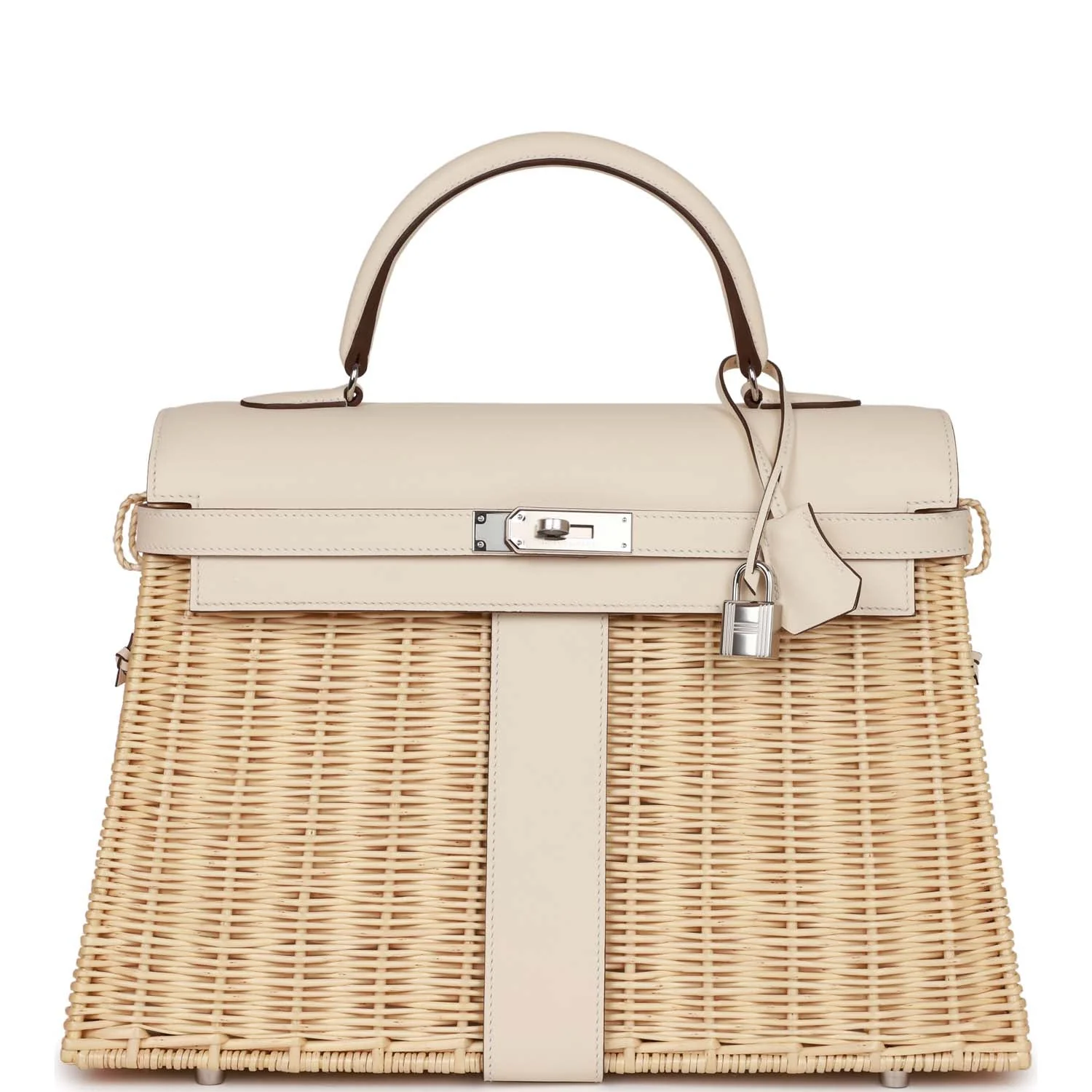 Replicate Hermes Picnic Kelly 35 Nata Swift Palladium Hardware(1:1 replica)