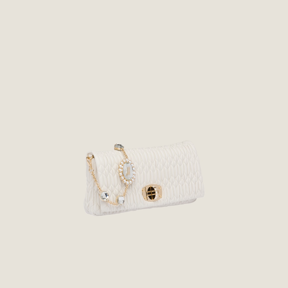 Replicate Miu Miu Iconic Crystal Cloqué Nappa leather bag(1:1 replica)