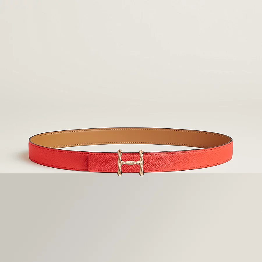 Replicate H Torsade belt buckle   Reversible leather strap 24 mm(1:1 replica)