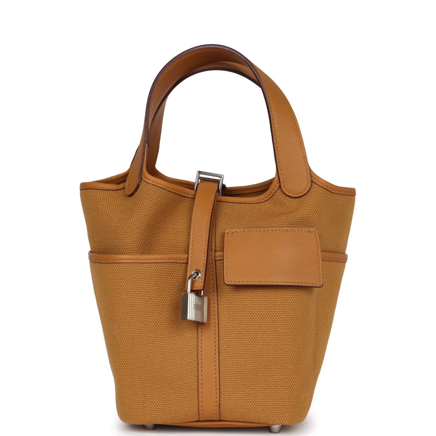 Replicate Hermes Picotin Cargo 18 Sesame Swift and Toile Canvas Palladium Hardware(1:1 replica)