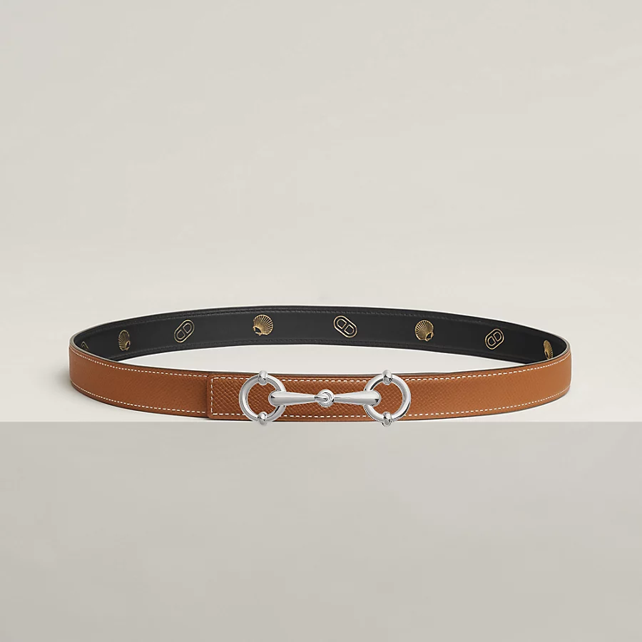 Replicate Lady Rider belt buckle   Hermès sur Mer reversible leather strap 24 mm(1:1 replica)