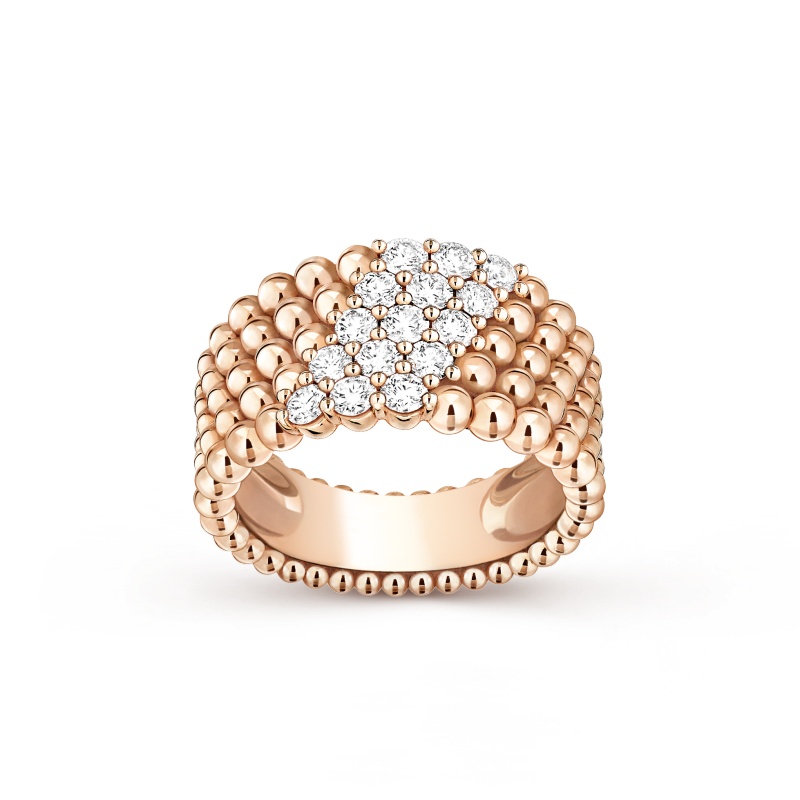 Replicate Perlée diamonds ring, 5 rows(1:1 replica)