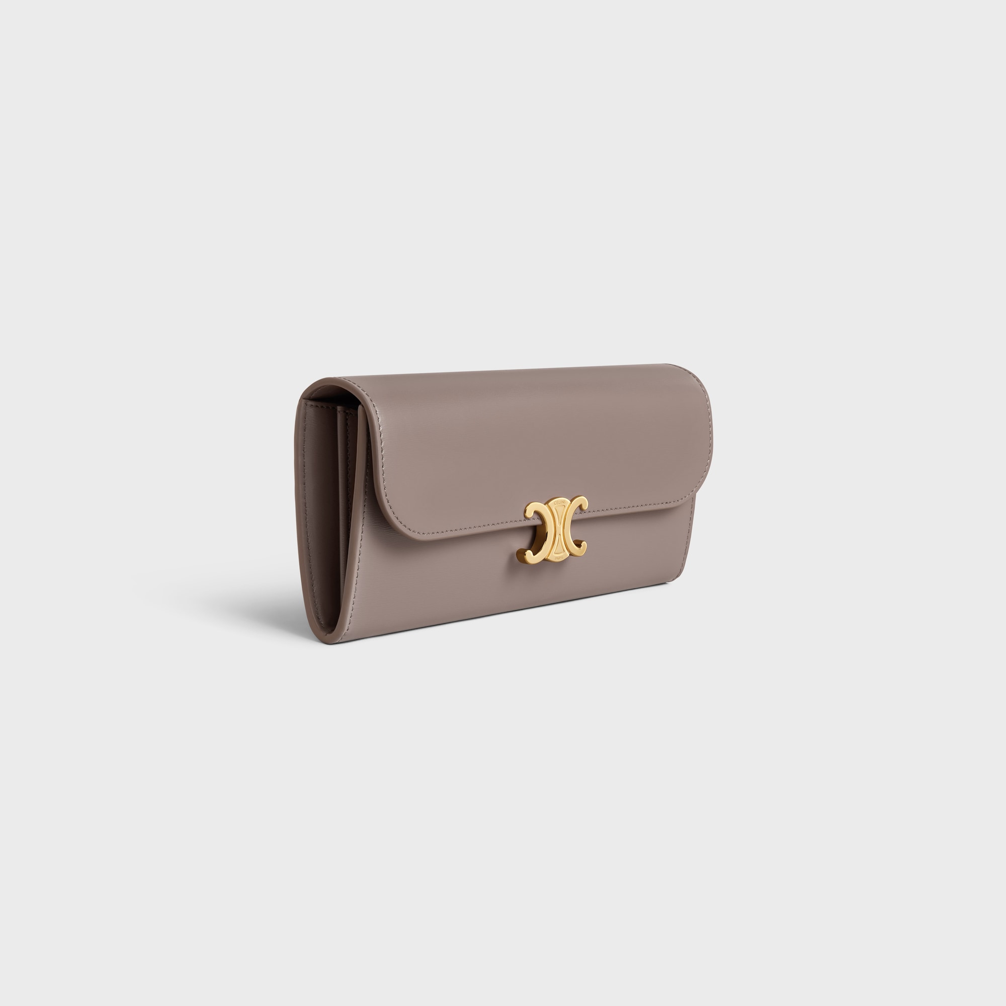 Replicate LARGE WALLET TRIOMPHE IN SHINY CALFSKIN PEBBLE(1:1 replica)