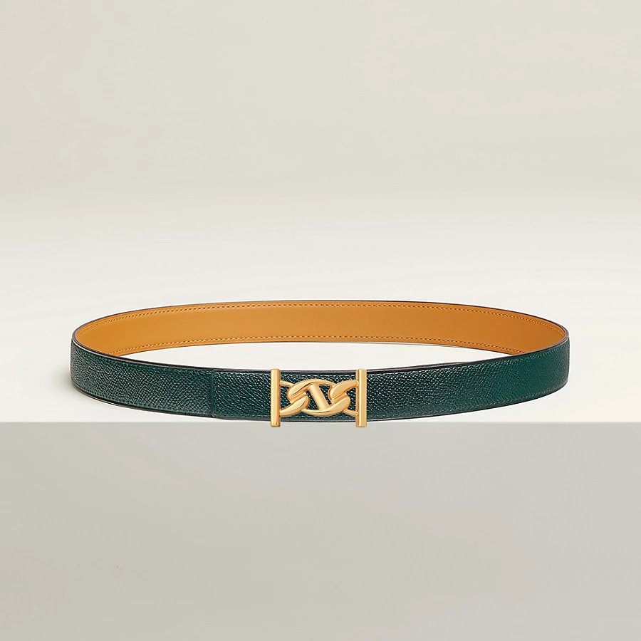 Replicate My H belt buckle   Reversible leather strap 24 mm(1:1 replica)