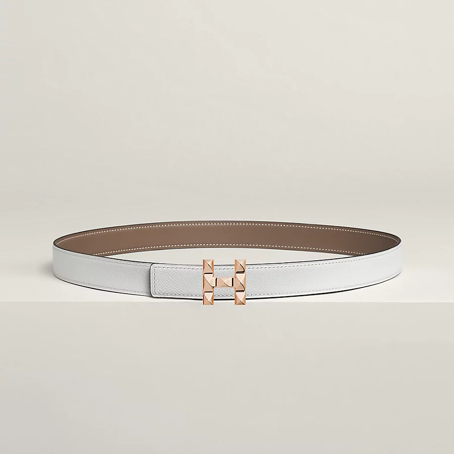 Replicate H Infini belt buckle   Reversible leather strap 24 mm(1:1 replica)
