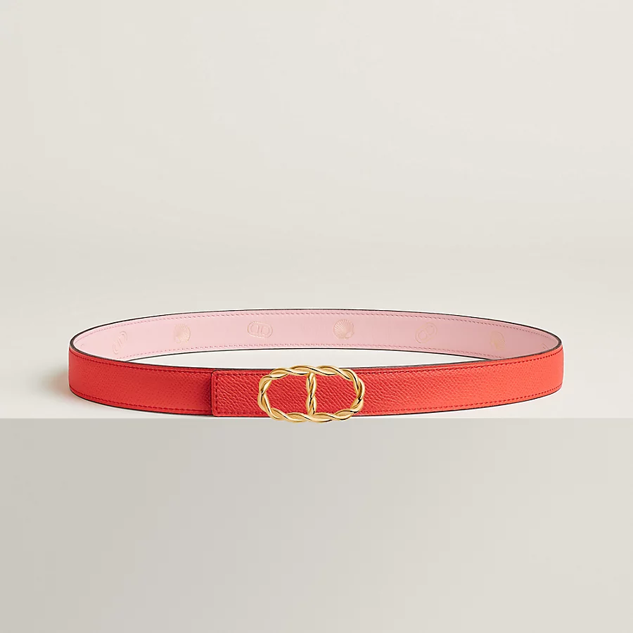 Replicate Maillon Torsade belt buckle   Hermès sur Mer reversible leather strap 24 mm(1:1 replica)