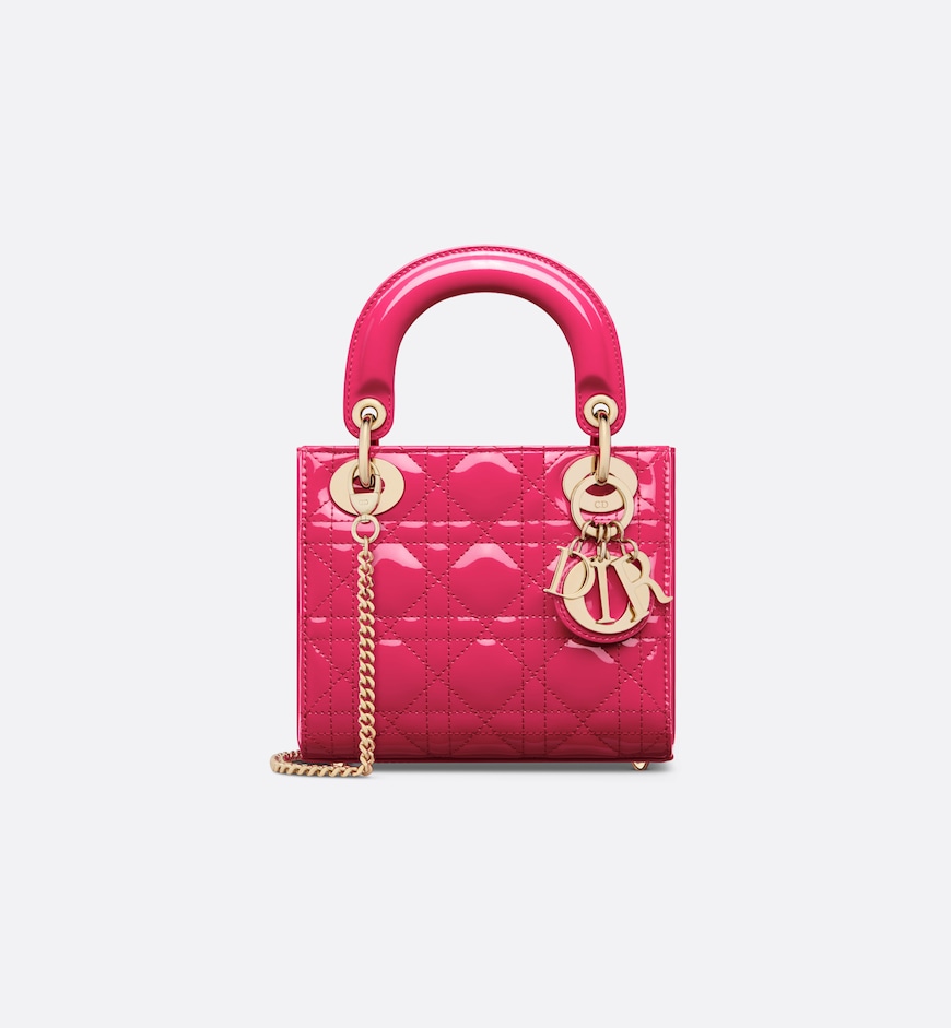 Replicate Dior Mini Dioriviera Lady Dior Bag   Patent Leather(1:1 replica)