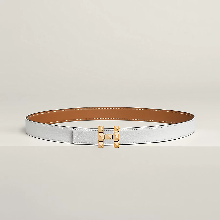 Replicate H Infini belt buckle   Reversible leather strap 24 mm(1:1 replica)