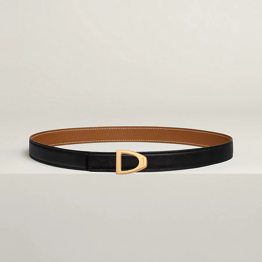 Replicate Cavaliere belt buckle   Reversible leather strap 24 mm(1:1 replica)