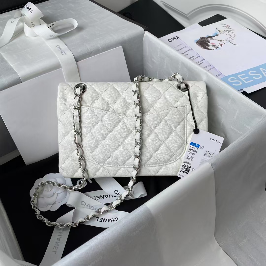 Replicate Chanel Small Classic Handbag Caviar Silver Hardware(1:1 replica)
