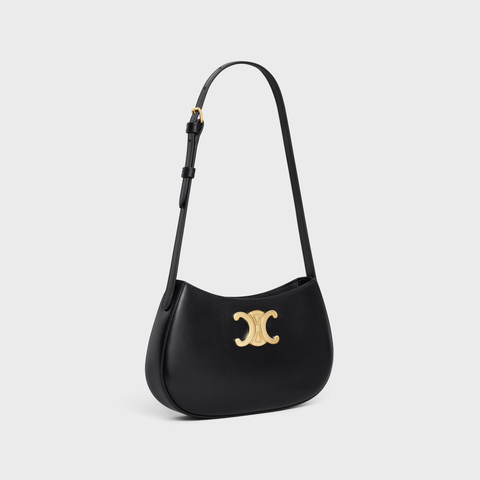 Replicate MEDIUM TILLY BAG IN SHINY CALFSKIN BLACK(1:1 replica)