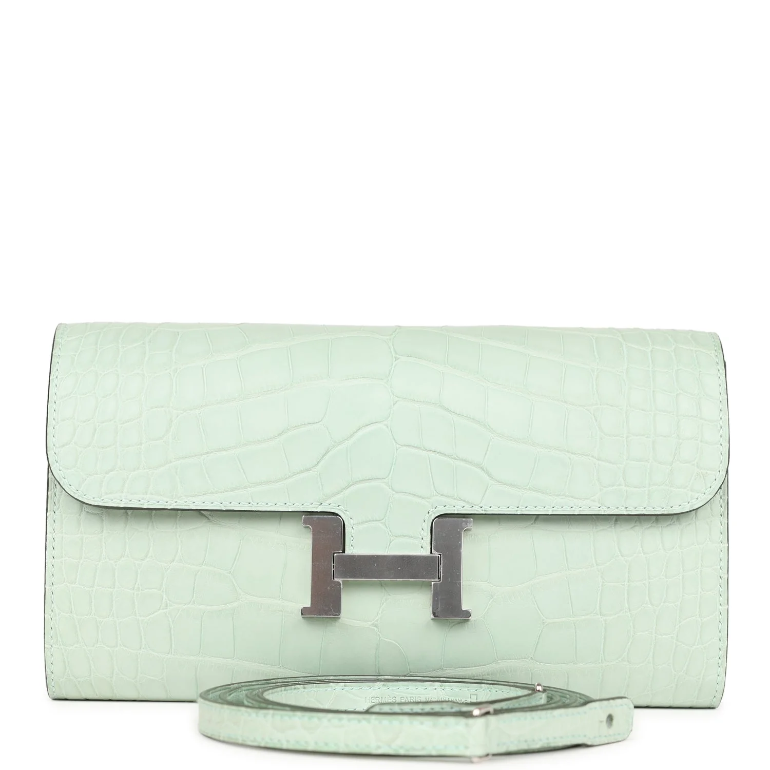 Replicate Hermes Constance Wallet To Go Vert D'eau Matte Alligator Palladium Hardware(1:1 replica)