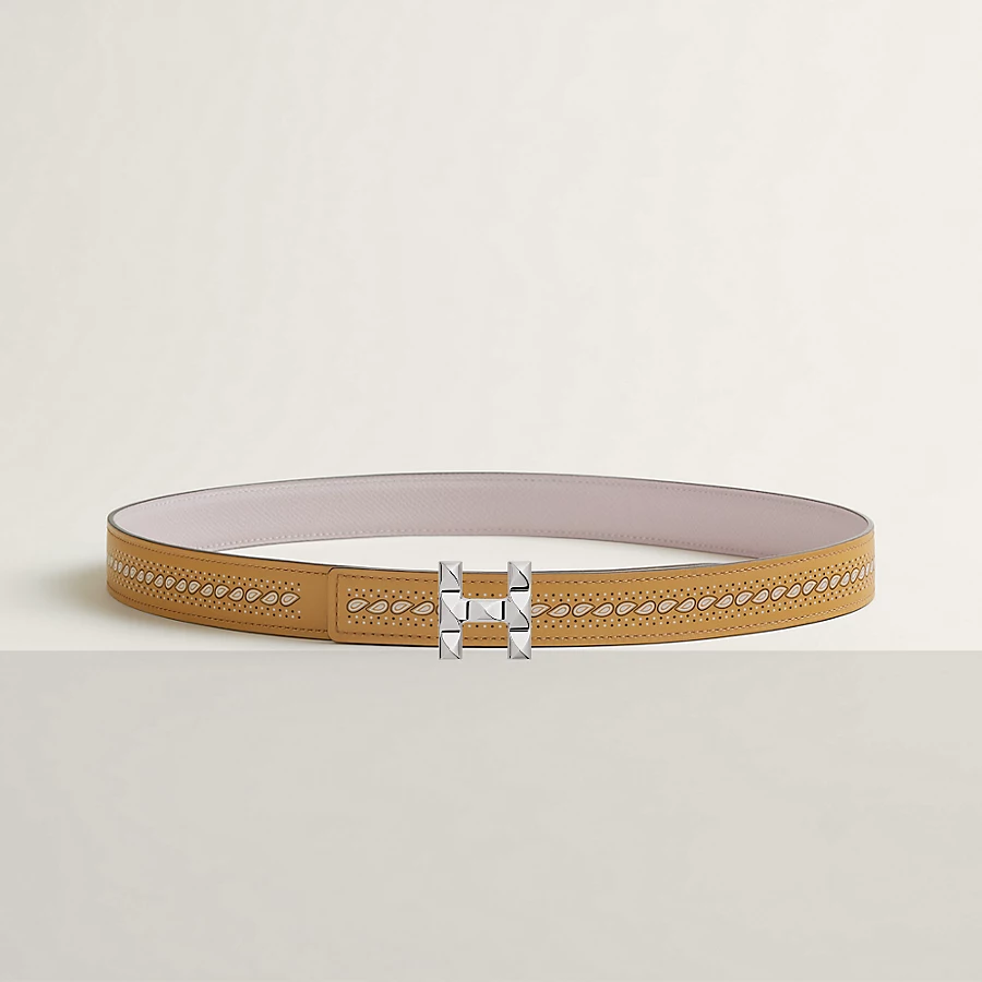 Replicate H Infini belt buckle   Bandana leather strap 24 mm(1:1 replica)